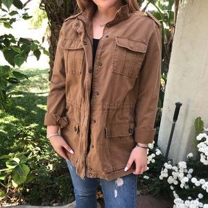 MERONA Dark Khaki Canvas Utility / Field Jacket Lg